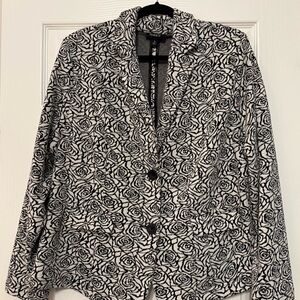 Torrid Black and White Rose Pattern Blazer